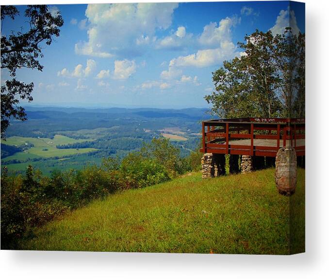 Overlook Canvas Print featuring the photograph John's Mountain Overlook by Richie Parks