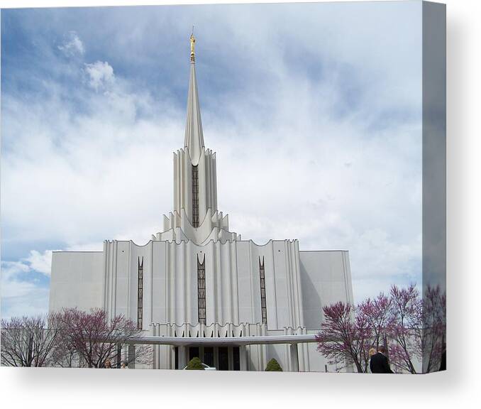 Lds Canvas Print featuring the photograph Jordan River Temple by Mark Cheney