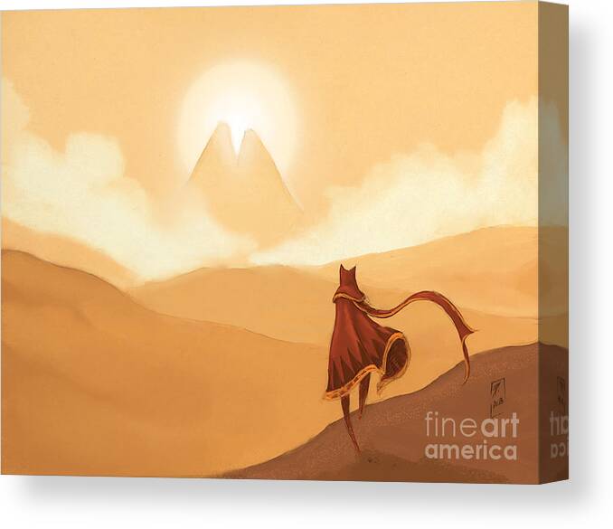 Game Canvas Print featuring the digital art Journey's Beginning by Brandy Woods