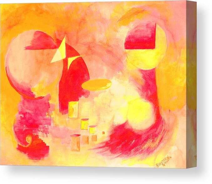 Abstract Canvas Print featuring the painting Joyful Abstract by Andrew Gillette