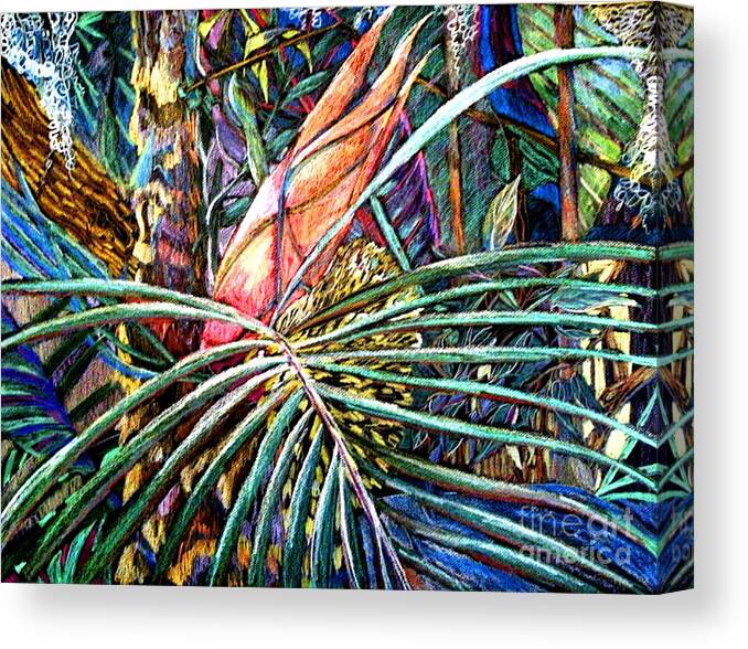 Palm Canvas Print featuring the drawing Jungle Fever by Mindy Newman
