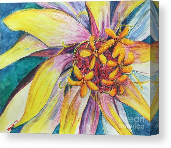 Macro Canvas Print featuring the painting Kaleidoscope by Vonda Lawson-Rosa