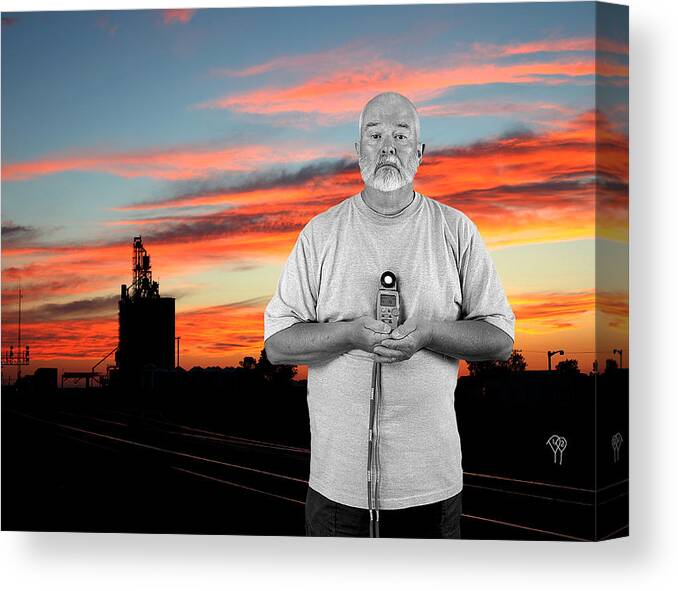 Sunset Canvas Print featuring the photograph Ken in Black and White by Darcy Dietrich