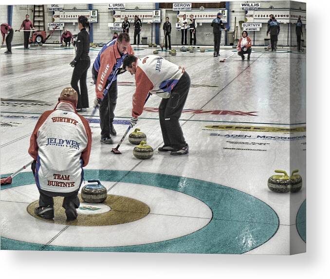 Curling Canvas Print featuring the photograph Kerry Burtnik At Vernon by Lawrence Christopher