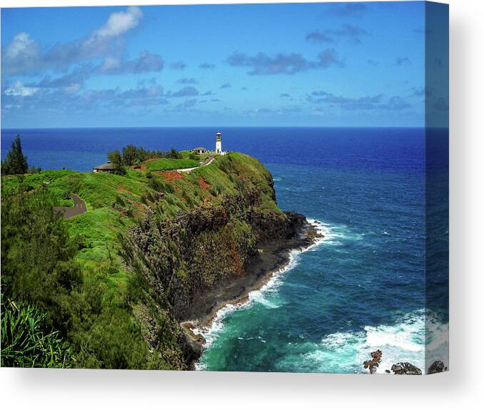 Landscape Canvas Print featuring the photograph Kilauea Lighthouse by James Eddy