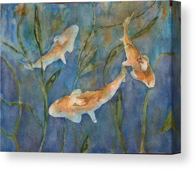 Fish Canvas Print featuring the painting Koi by Diane Ziemski