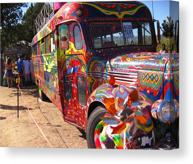 Ken Kesey Canvas Print featuring the photograph Kool Aid Acid Test Bus by Kym Backland