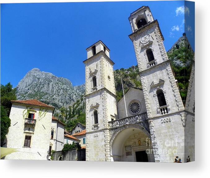 Kotor Canvas Print featuring the photograph Kotor Church by Elizabeth Fontaine-Barr