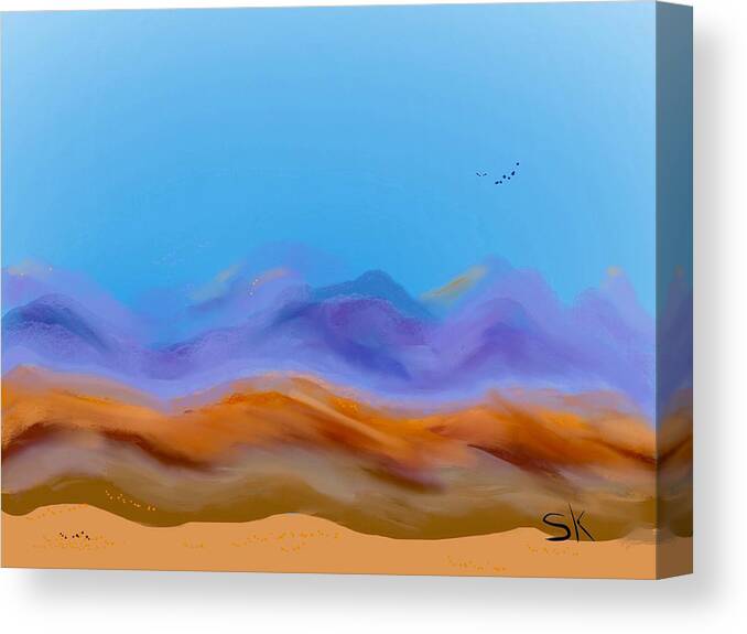 Landscape Canvas Print featuring the digital art Land Lines by Sherry Killam