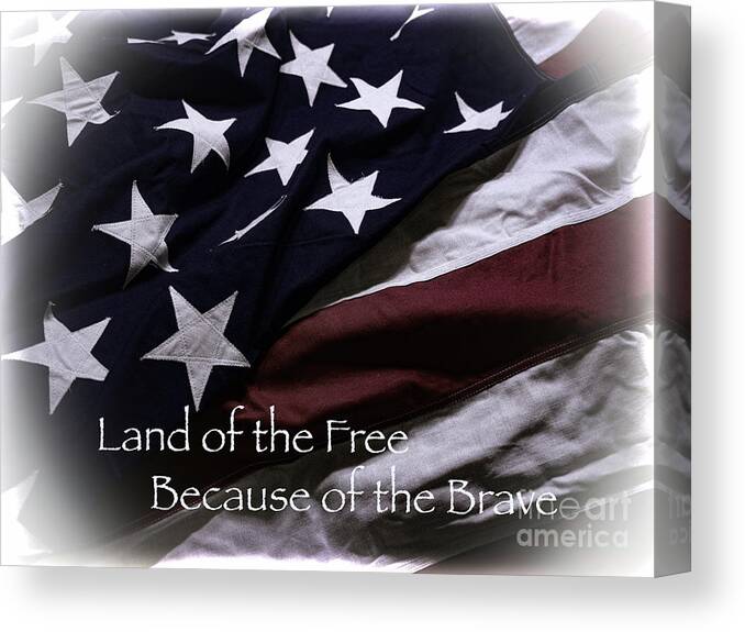 American Flag Canvas Print featuring the digital art Land of the Free by Scott and Dixie Wiley