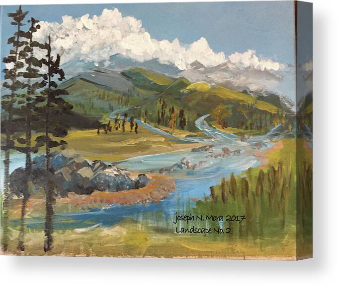 Landscape Canvas Print featuring the painting Landscape No._2 by Joseph Mora