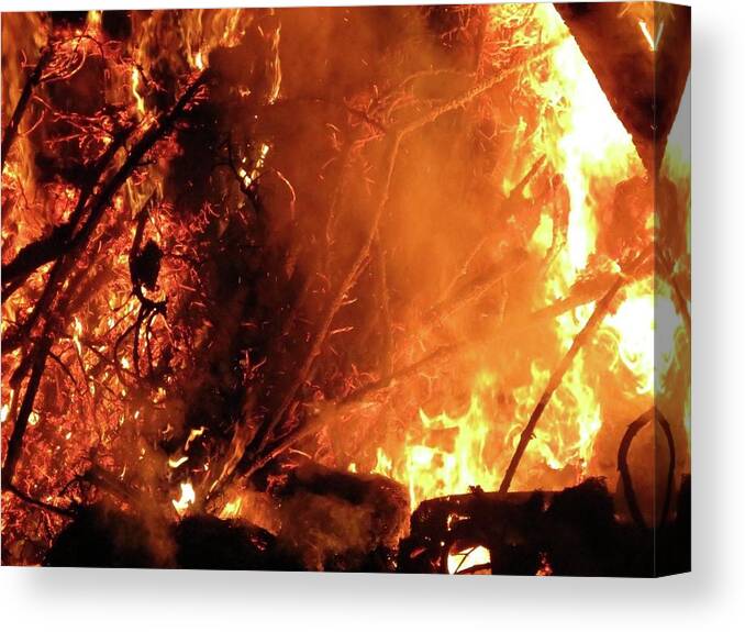 Fire Canvas Print featuring the photograph Layers below by Azthet Photography