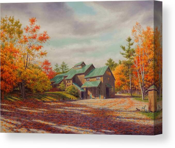 Landscape Canvas Print featuring the painting Levon Helm Studios Legendary Ramble Barn by Barry DeBaun