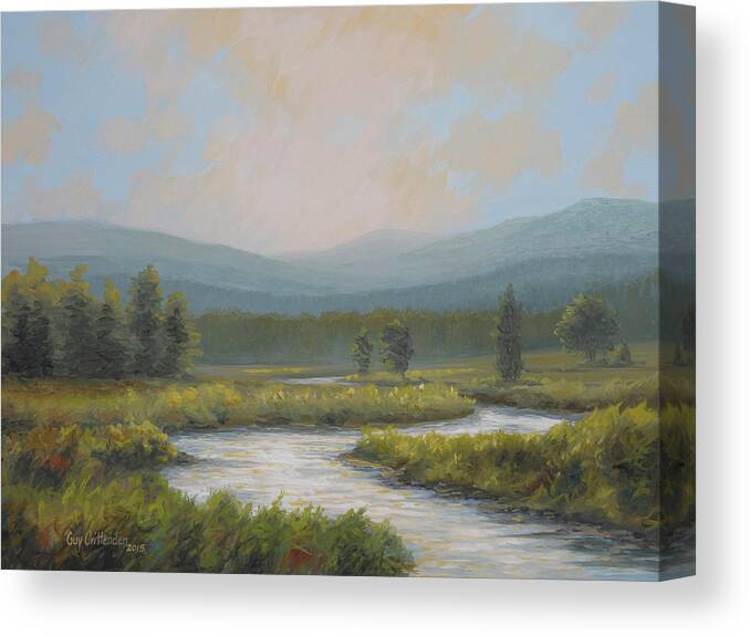 Oil Paintings Canvas Print featuring the painting Light on the Jackson River by Guy Crittenden