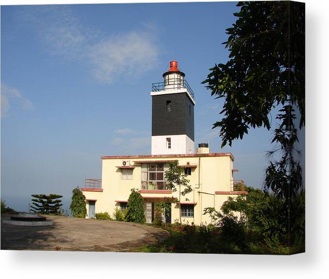  Canvas Print featuring the photograph LightHouse by Mallika Rajasekaran