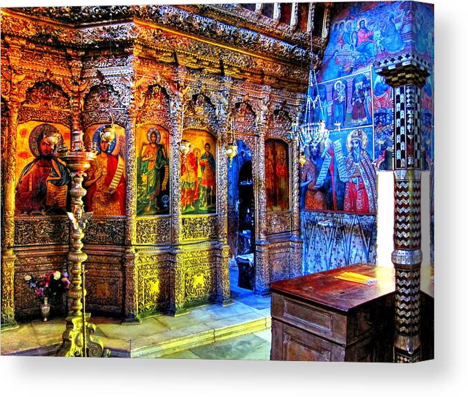 Monastery Canvas Print featuring the photograph Limonos 2 by Andreas Thust