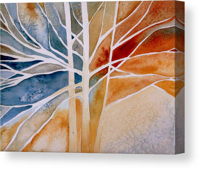 Watercolor Canvas Print featuring the painting Lives Intertwined 2 by Julie Lueders 