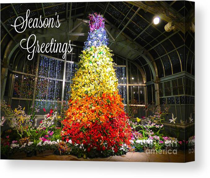 Christmas Canvas Print featuring the photograph Living Color Season's Greetings by Jean Wright