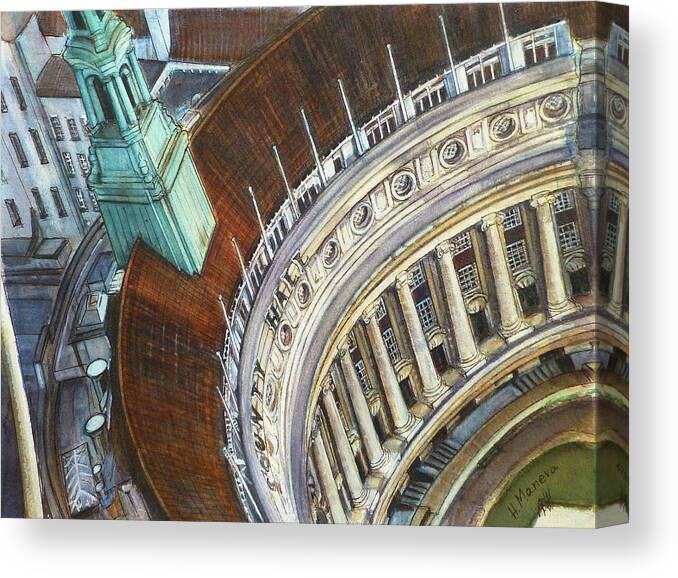 London Canvas Print featuring the painting London County Hall by Henrieta Maneva