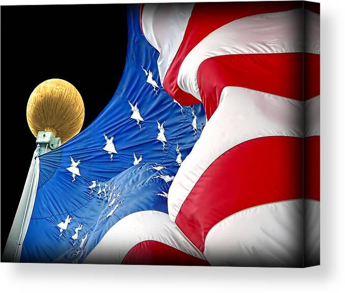 Flag Canvas Print featuring the photograph Long May She Wave the American Flag by Jennie Marie Schell