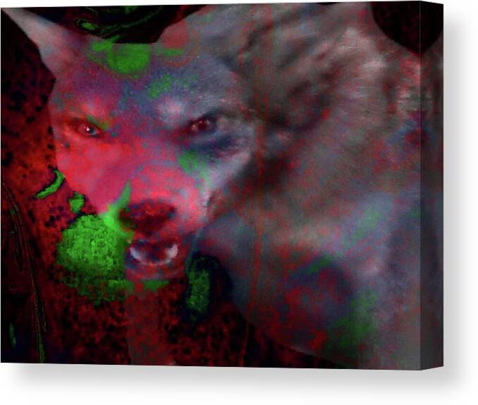 Lost Dog-answers To Coy Canvas Print featuring the mixed media Lost Dog-Answers to Coy by Mike Breau