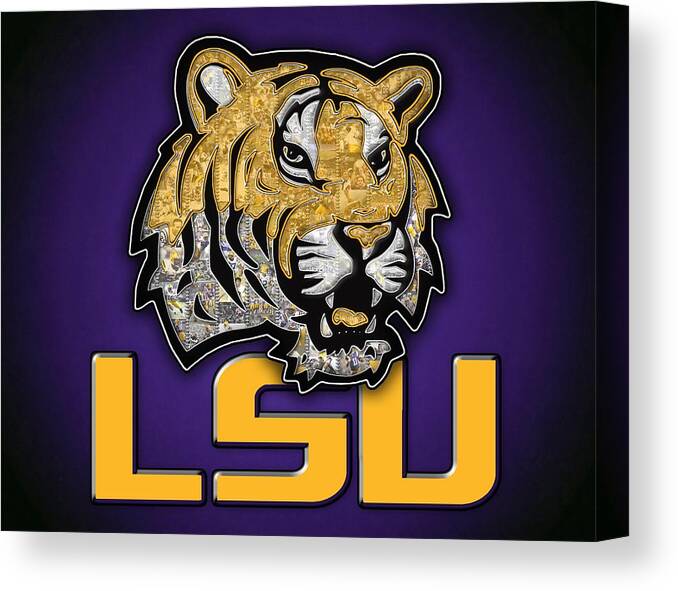 Louisiana State University Canvas Print featuring the photograph Louisiana State University Tigers Football by Avid Sports Fan