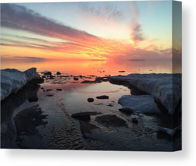 Lake Superior Canvas Print featuring the photograph Love Front Yard by Paula Brown