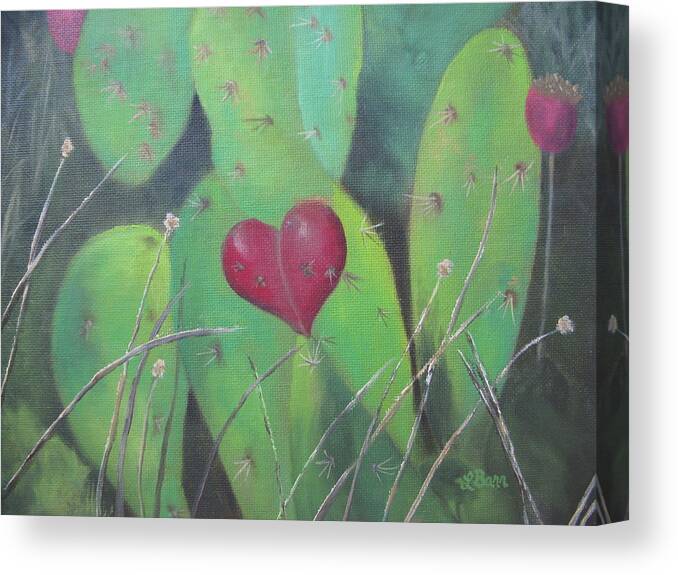 Cactus Canvas Print featuring the painting Love is All Around Us by Lisa Barr