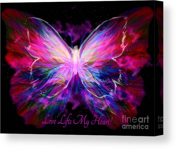Butterfly Canvas Print featuring the painting Love Lifts My Heart by Pam Herrick