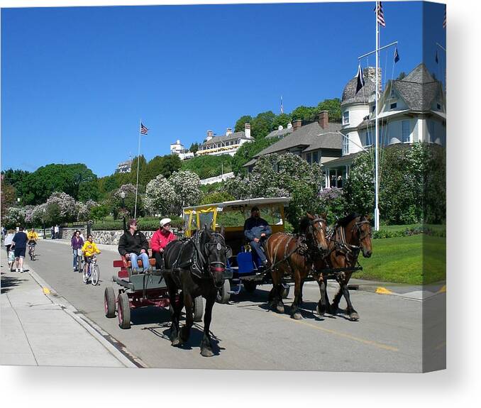 Mackinac Island Canvas Print featuring the photograph Mackinac Island at Lilac Time by Keith Stokes