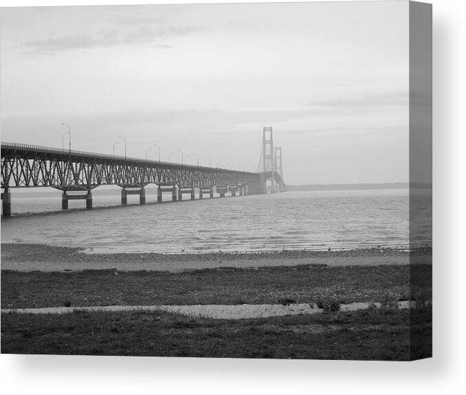 Michigan Canvas Print featuring the photograph Mackinaw Bridge by Scott Hovind