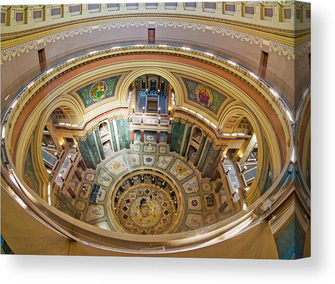 Madison Canvas Print featuring the photograph Madison Capitol Rotunda by Steven Ralser