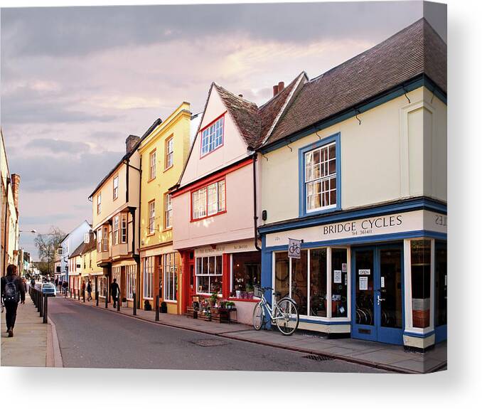 Bicycle Canvas Print featuring the photograph Magdalene Street Cambridge by Gill Billington