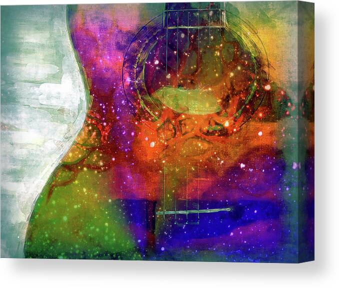 Magic Canvas Print featuring the mixed media Magic of Guitar music by Lilia S