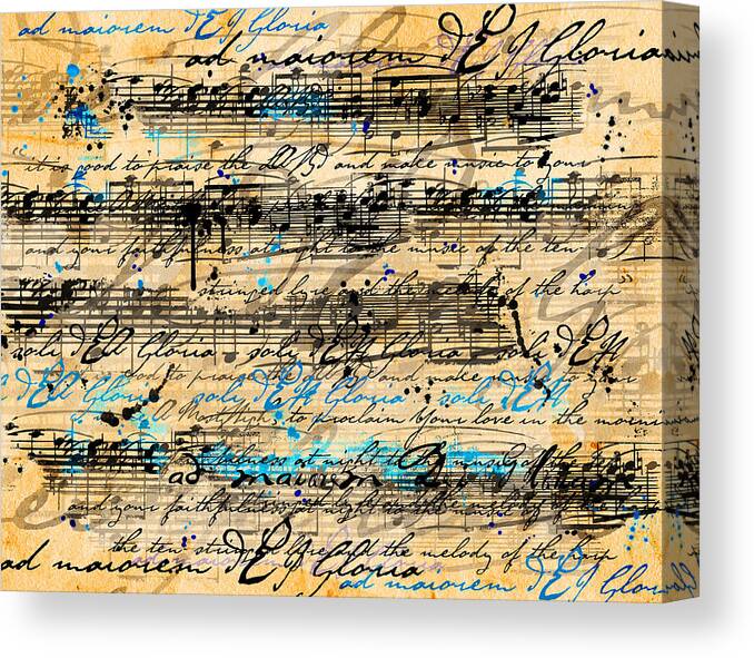 Music Canvas Print featuring the digital art Maiorem by Gary Bodnar