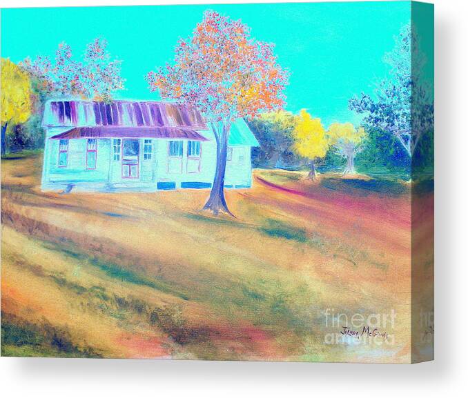 Old House Canvas Print featuring the painting Mamas House in Arkansas by Jo Anna McGinnis