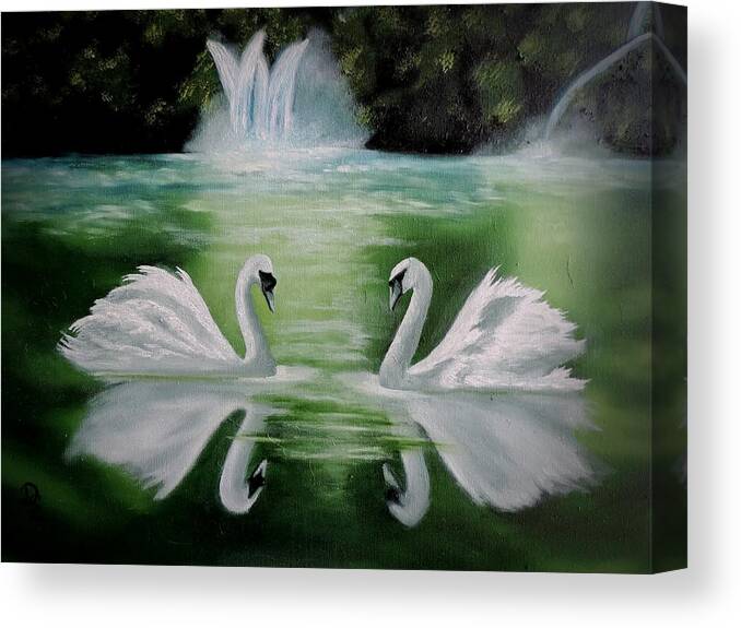 Whites Canvas Print featuring the painting Monogamy by Dianna Lewis
