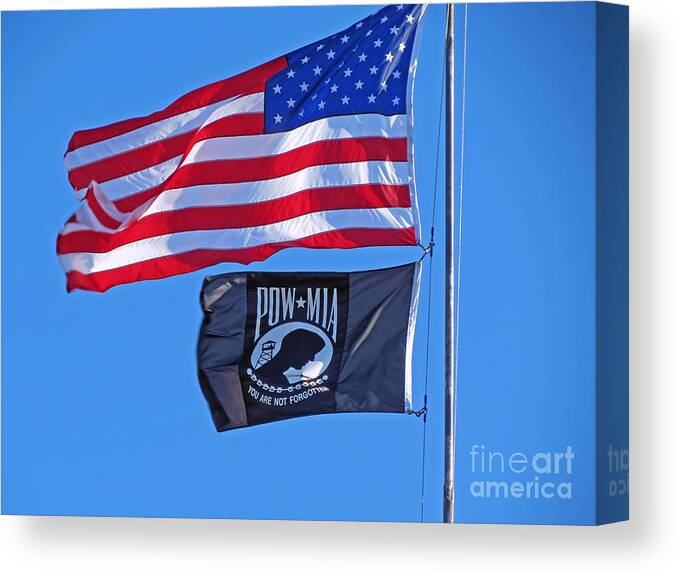 Flags Canvas Print featuring the photograph May We Always Remember by Kay Novy