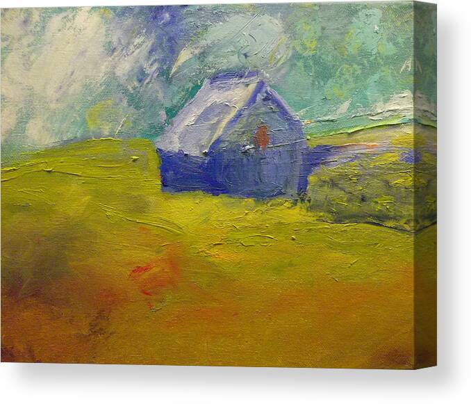 Field Canvas Print featuring the painting Meadow Blue by Susan Esbensen