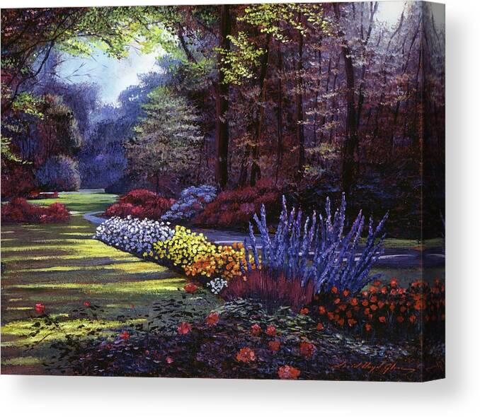Gardens Canvas Print featuring the painting Memories Of Beacon Hill Park by David Lloyd Glover