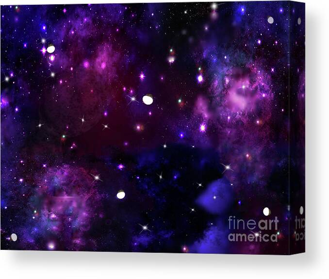 Midnight Canvas Print featuring the photograph Midnight Blue Purple Galaxy by Rockin Docks Deluxephotos