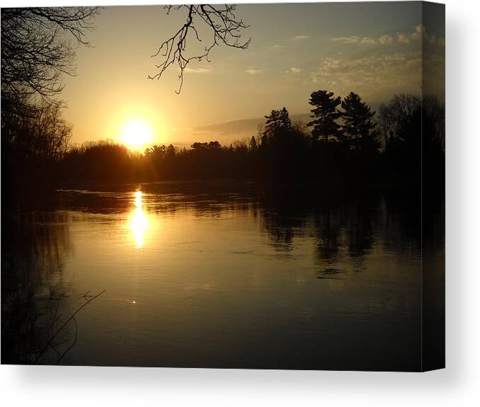 Mississippi River Canvas Print featuring the photograph Mississippi River Perfect Sunrise by Kent Lorentzen