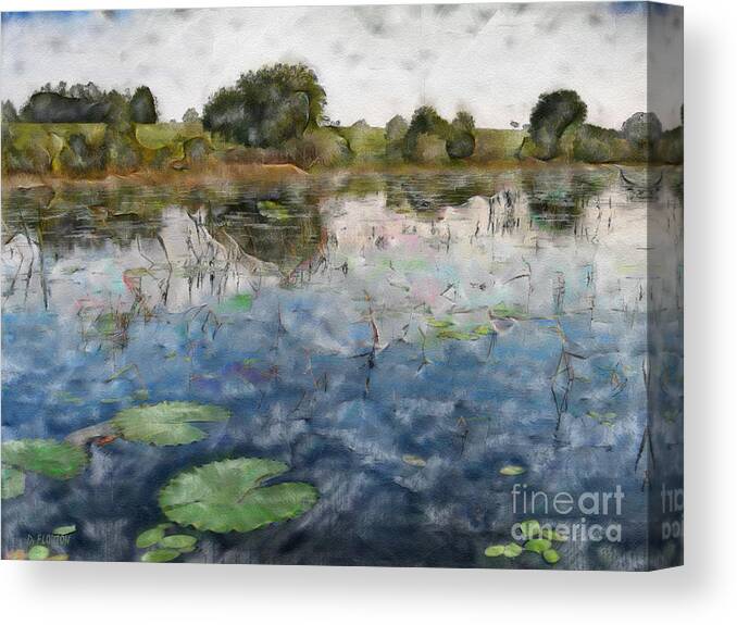 Pond Canvas Print featuring the photograph Misty Pond a la Monet by Dee Flouton