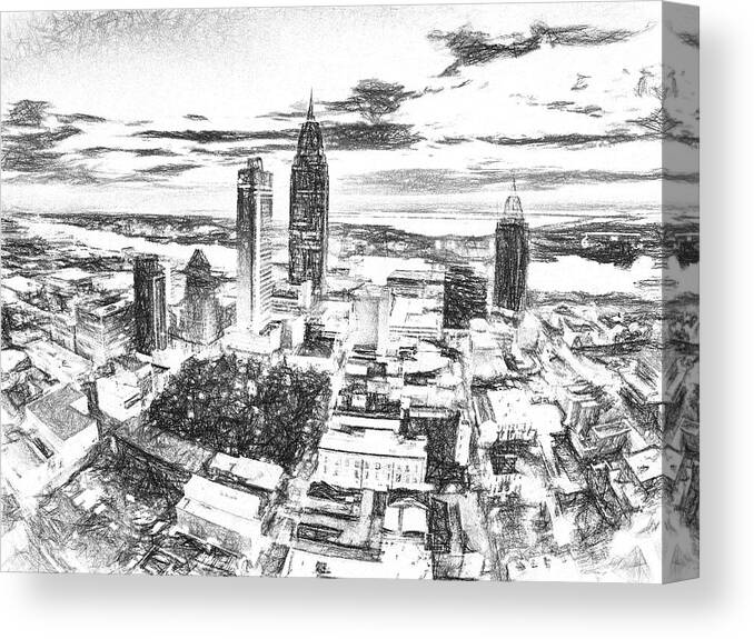 Mobile Canvas Print featuring the photograph Mobile Alabama Sunrise Quick Sketch by Michael Thomas