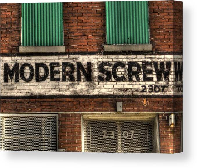 Hdr Canvas Print featuring the photograph Modern Screw by Jane Linders