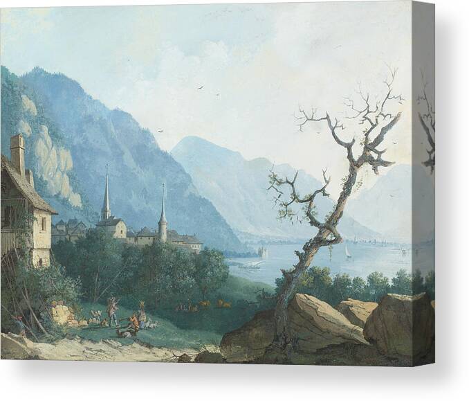 French Painters Canvas Print featuring the painting Montreux von Nordwesten by Louis Albert Guislain Bacler d'Albe