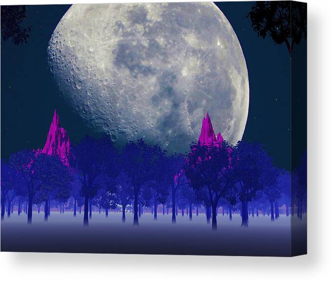 Moon Canvas Print featuring the photograph Moon Forest by Mark Blauhoefer