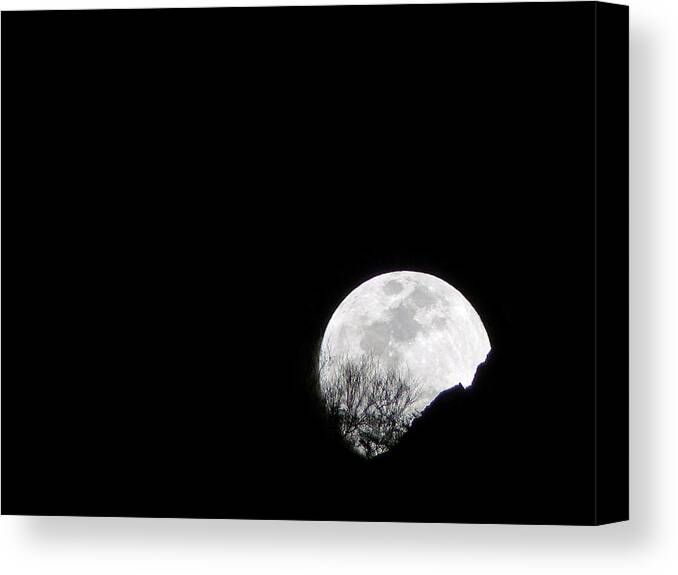 Full Moon Canvas Print featuring the photograph Moon Rise 1 by JustJeffAz Photography