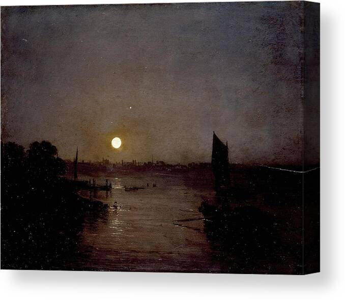 Joseph Mallord William Turner Canvas Print featuring the painting Moonlight by Joseph Mallord