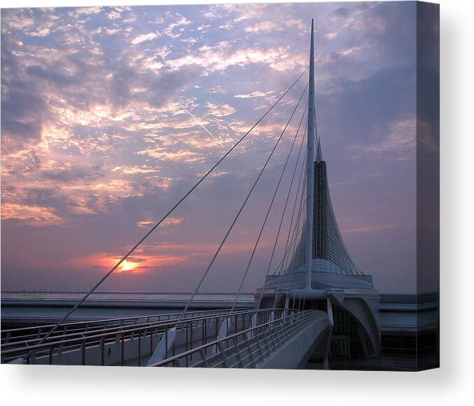 Sunrise Canvas Print featuring the photograph Morning at the MAM by Thomas Pipia